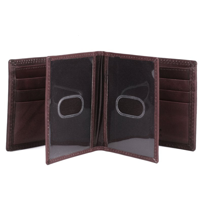 Men's Leather Credit Card Billfold Wallet with Removable Card Case