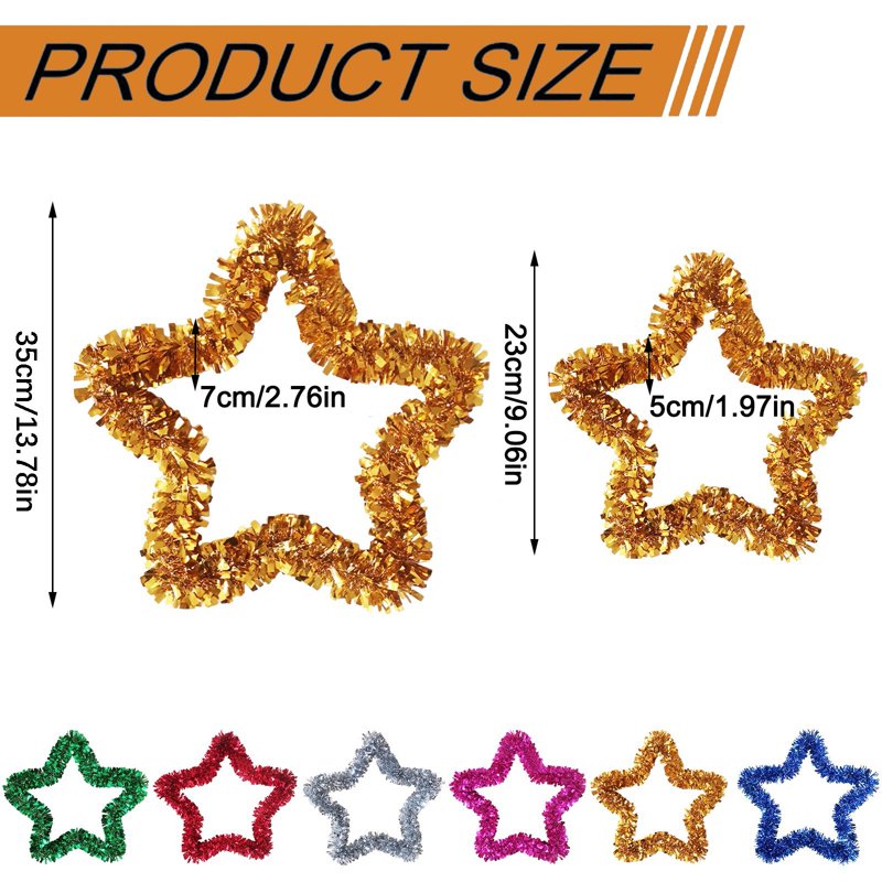 Patriotic Star Tinsel Wreath for 4th of July Independence Day Wall & Door Decor