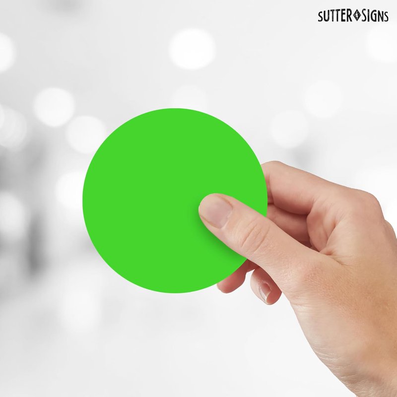 Neon Green Dot Sticker Labels Roll - 2 Inch Inventory & Organization Labels, 300 Pack