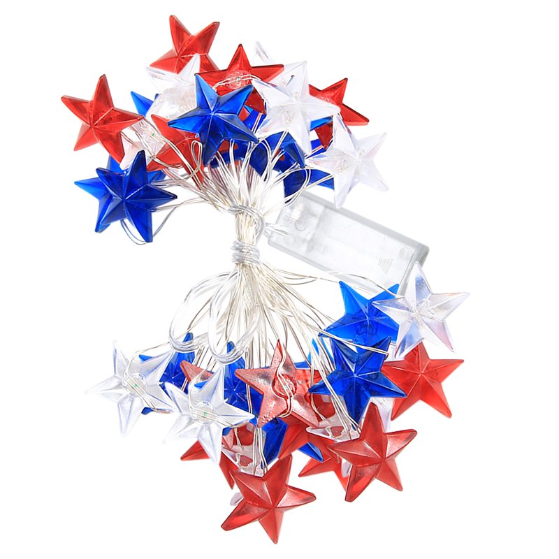 Patriotic LED String Lights for 4th of July Independence Day Outdoor Decor