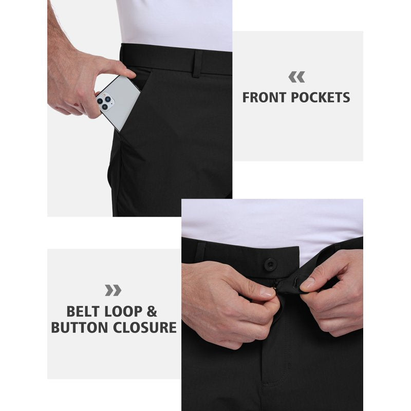 Men's Golf Pants Lightweight Stretch Casual Trousers with 4 Pockets