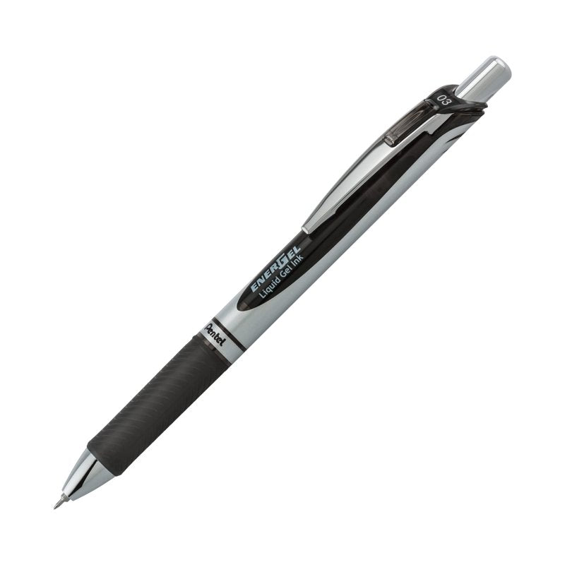 Gel Pens 12 Pack - Fine Tip Black Ink Retractable Writing Instruments