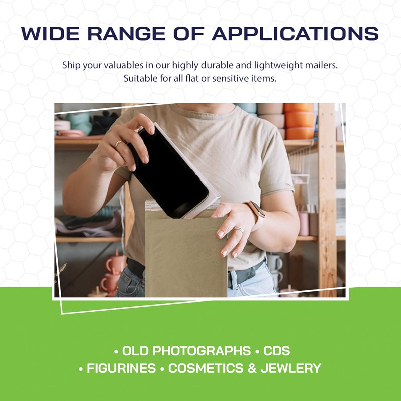 Recyclable Honeycomb Padded Mailers 6x10 Inch Bulk Shipping Envelopes
