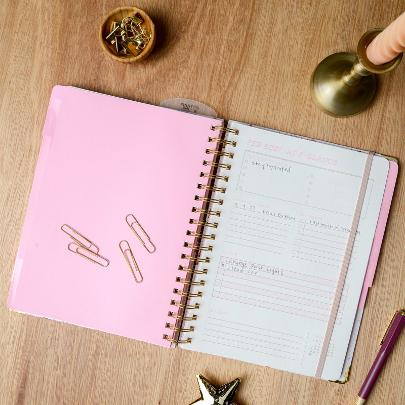 15-Month Weekly Twin Wire Planner with Rodeo Cover, Gold Accents, April 2026 - June 2027