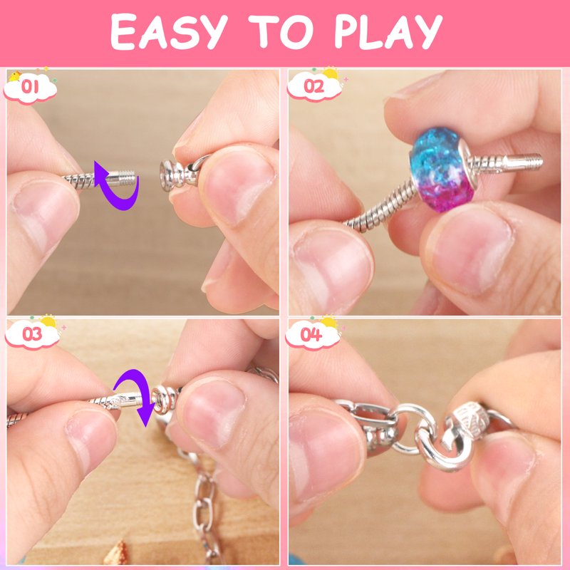 Bracelet Making Kit with Beads and Accessories for Kids and Teens