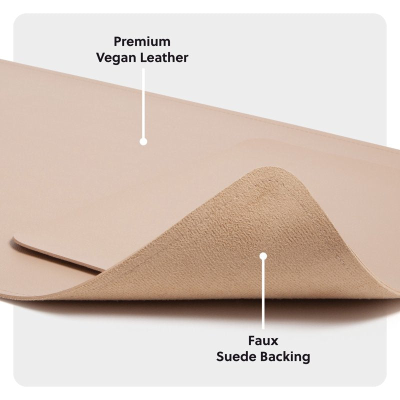 Vegan Leather Desk Pad with Non-Slip Backing and Mousepad - 31.5 x 15.7 in.