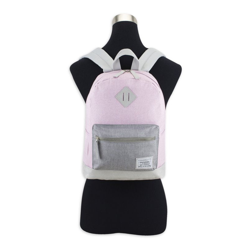 Mini Backpack for Women with Tech Sleeve & Padded Straps - Pink Grey