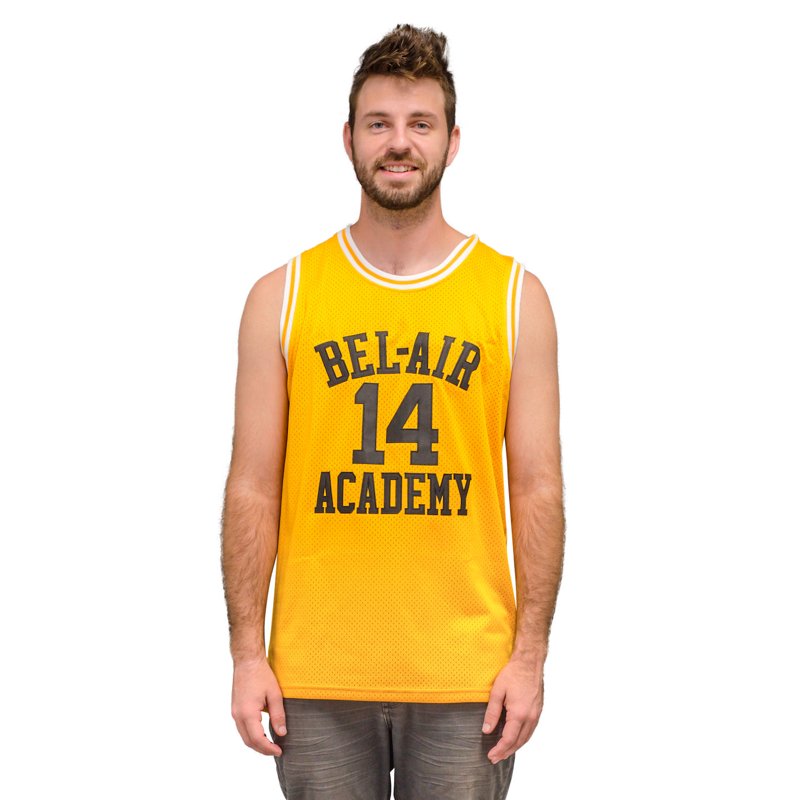 Fresh Prince of Bel Air Basketball Jersey SMITH Gold Yellow #14 Adult Costume