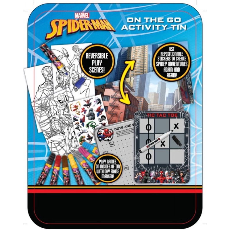 Spider-Man On-The-Go Tin Activity Set - 27 Pieces, 6+ Unisex (Variation: Single)