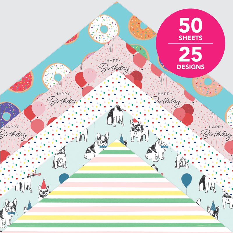 Celebrations Scrapbook Paper Set - 12x12 Inch, 50 Sheets, Party & Craft Decor