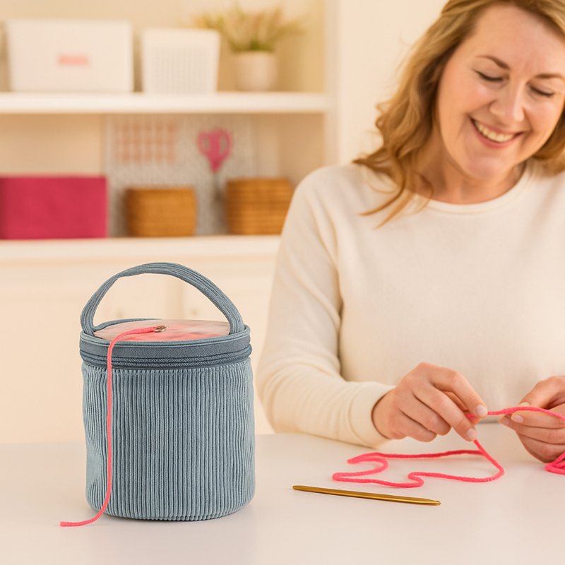Yarn Caddy - Portable Single-Compartment Yarn Storage Tote for Knitting & Crochet