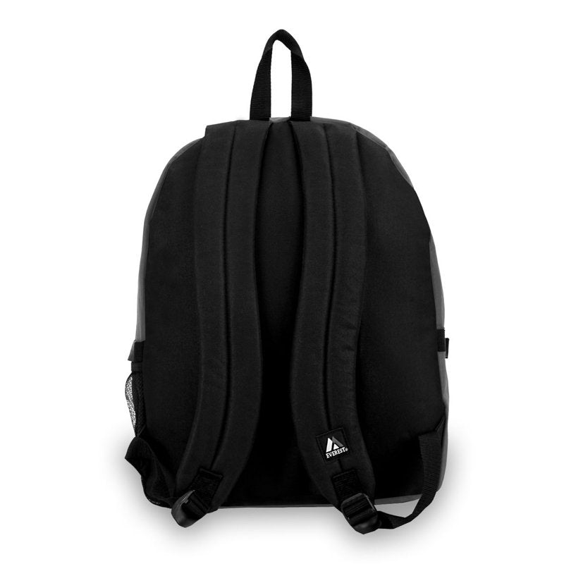 Durable Travel Backpack with Front Mesh Pocket Large Capacity Dark Gray Black