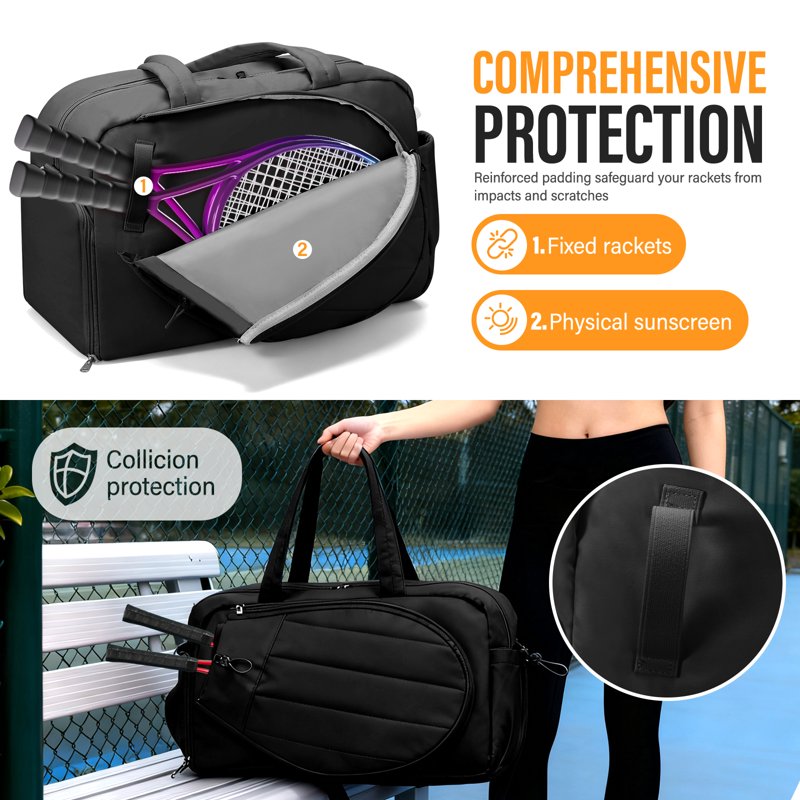 Women's Tennis Bag with Shoe Compartment & Racket Storage - Lightweight Sports Bag for Tennis & Pickleball