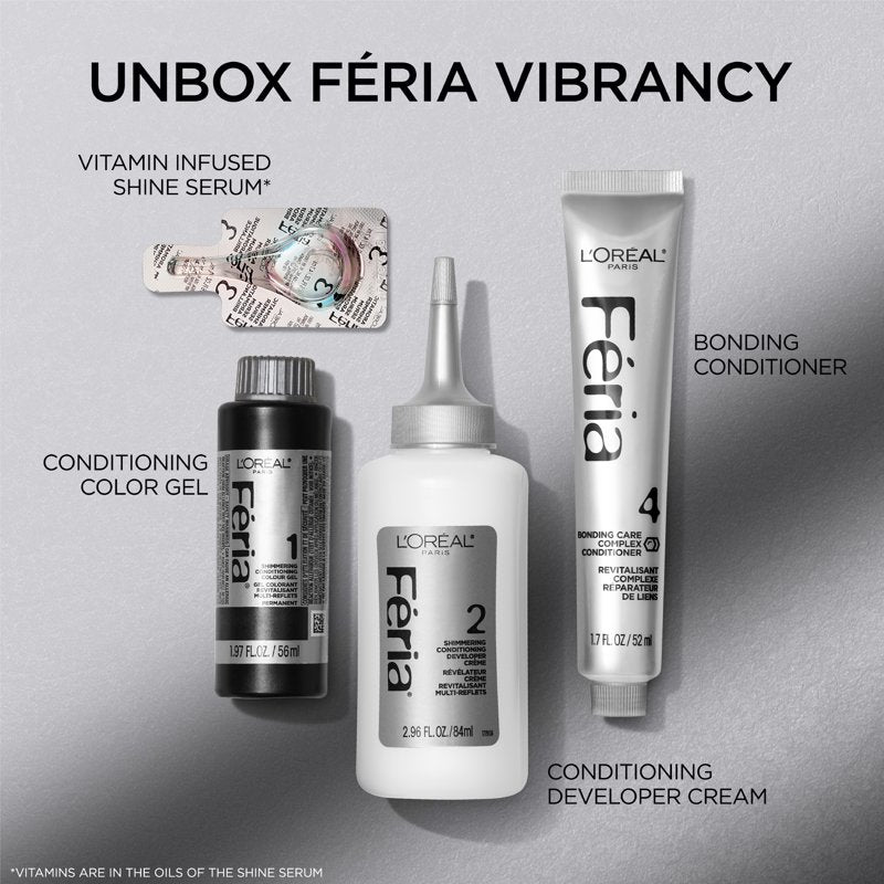 Permanent Hair Color Kit with Vibrant Shades - Includes Conditioner & Serum