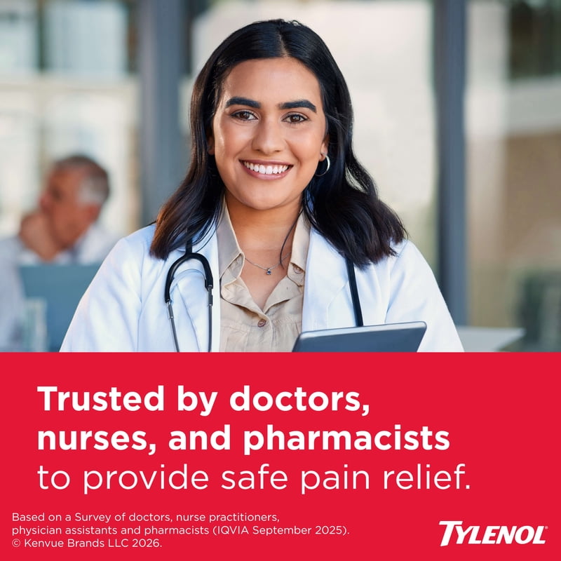 Pain Relief Caplets with Acetaminophen 500mg - Fast & Strong Adult Fever & Aches Relief
