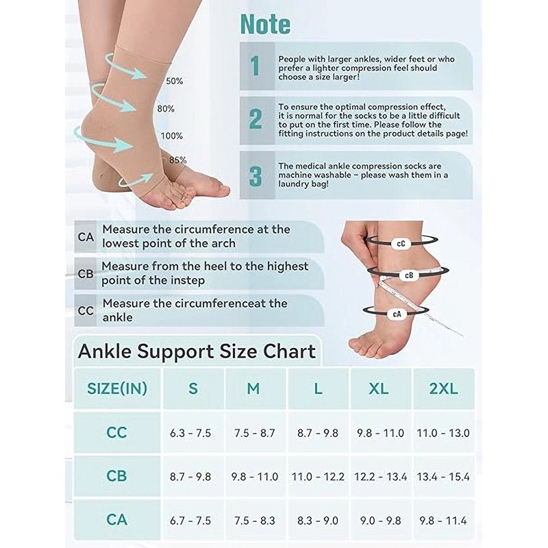 Unisex Ankle Compression Support Socks for Plantar Fasciitis & Swelling Relief