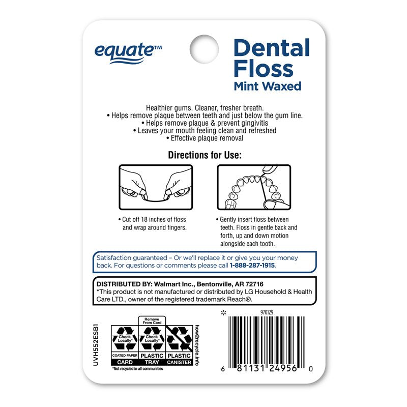 Dental Floss Waxed Mint Nylon 55 Yards - Multipack