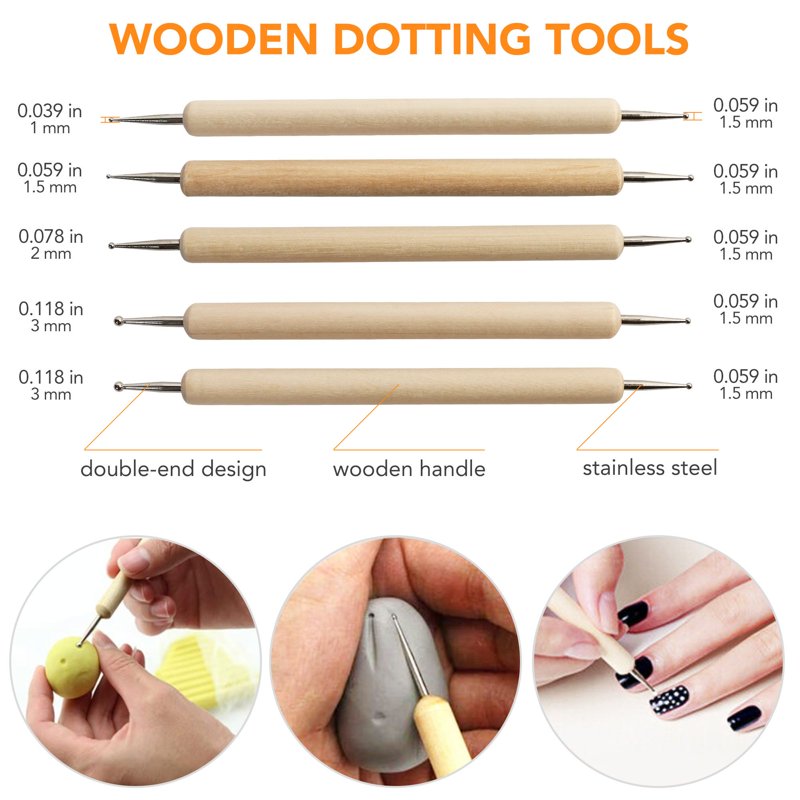 Polymer Clay Sculpting Tools Set - 30 Pcs Modeling Tools with Pouch