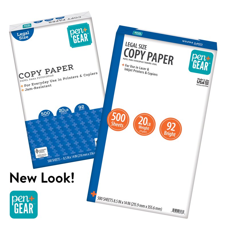 Legal Size Copy Paper 8.5x14 White 92 Bright 20 lb Ream 500 Sheets