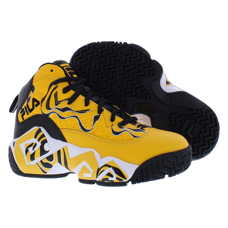Kids Boys Athletic Shoes - Size 6 Yellow Black Fila MB Sneakers