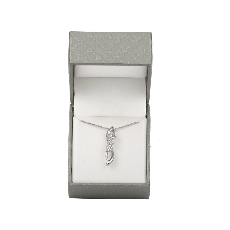 Diamond Pendant Necklace 1/10 Carat T.W. Sterling Silver with 18-Inch Chain