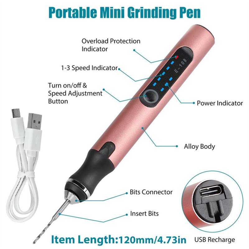 Wireless Electric Engraving Pen Kit with 30 Bits - Portable Jewelry, Wood, Metal & Glass Etching Tool