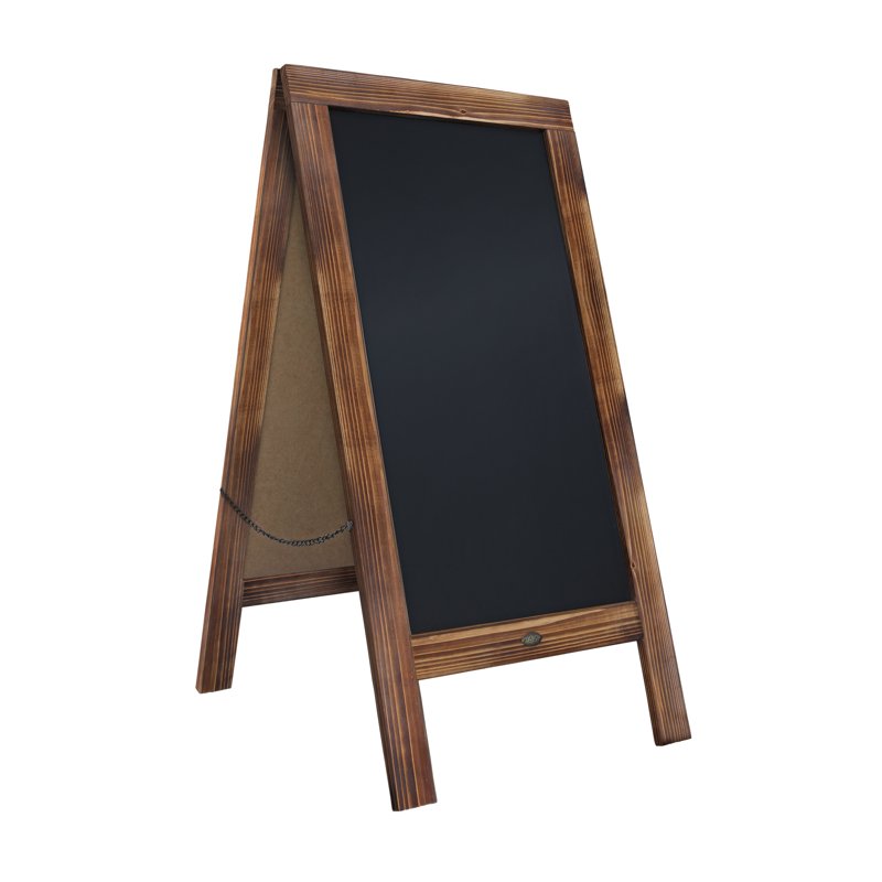 Outdoor Magnetic A-Frame Chalkboard Sign - Rustic Brown 40x20 Inches