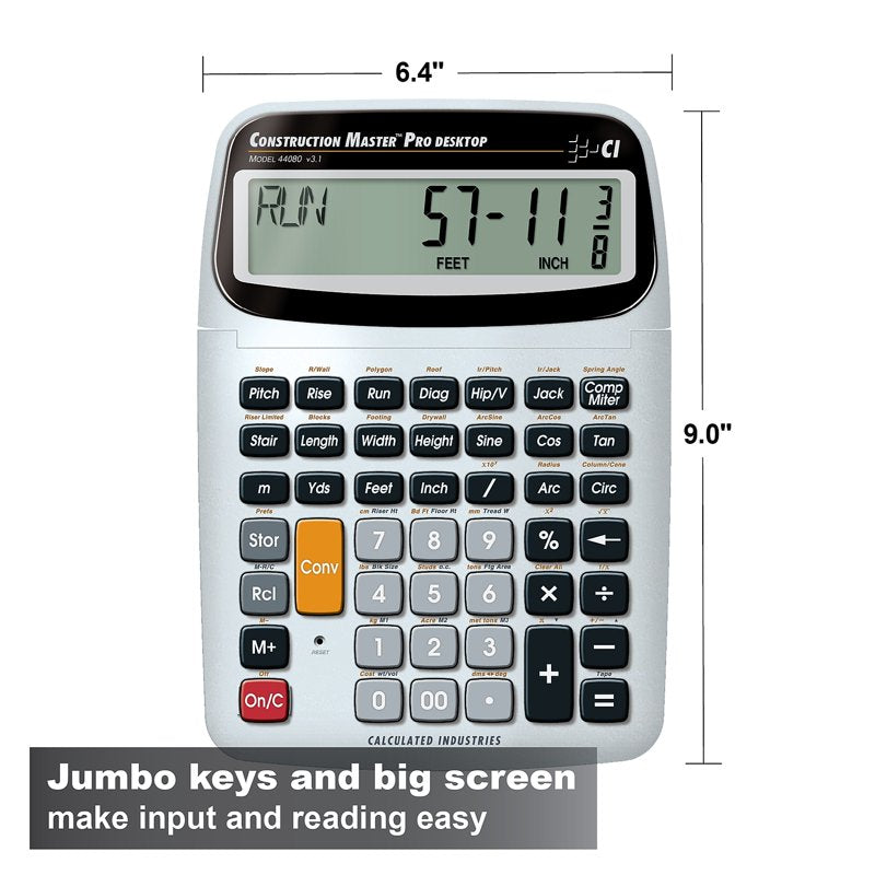Construction Master Pro Trigonometric Calculator Desktop Silver