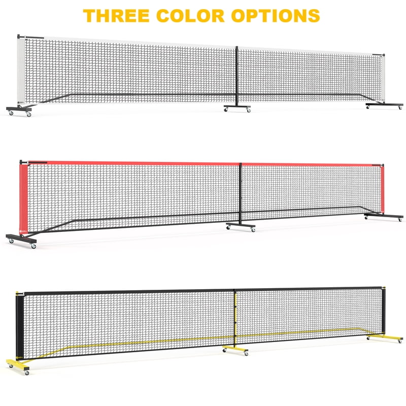 Portable Pickleball Net System with Wheels for Full and Half Court Play