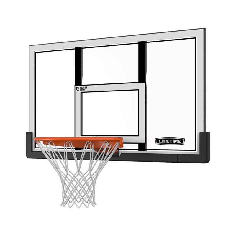 48 Inch Polycarbonate Basketball Backboard and Slam-It Pro Rim Combo
