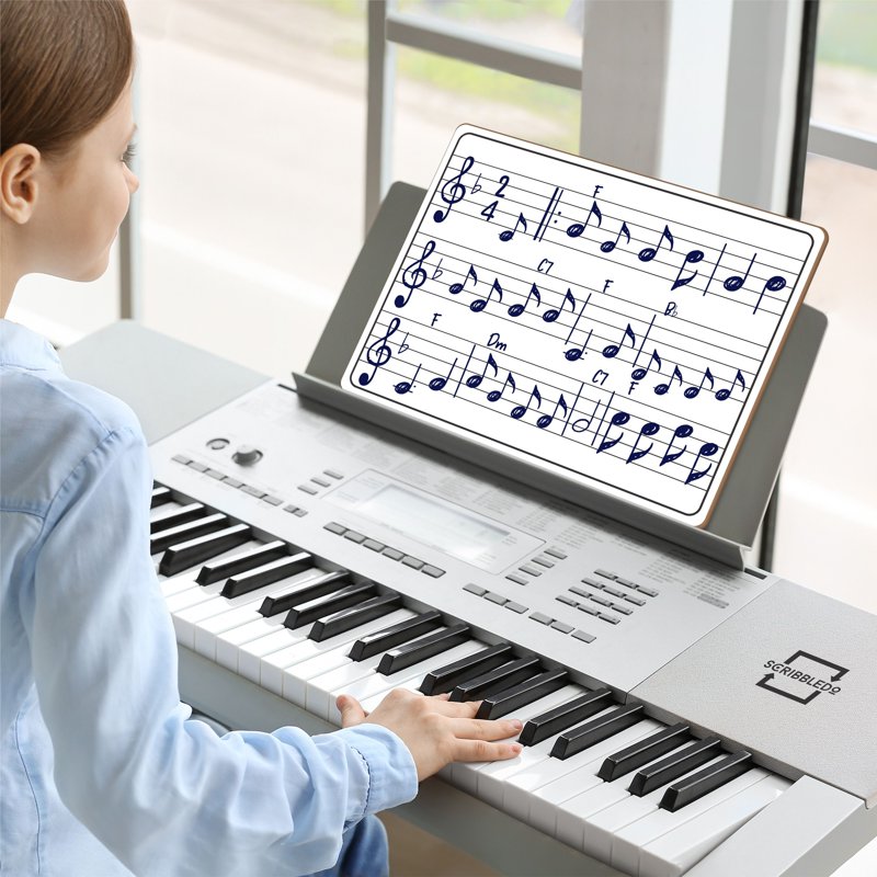 Music Staff Whiteboard - Double-Sided Dry Erase Board for Music Practice 9x12