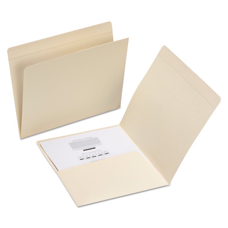 File Folders with Media Pocket - Manila, Letter Size, 50 Pack
