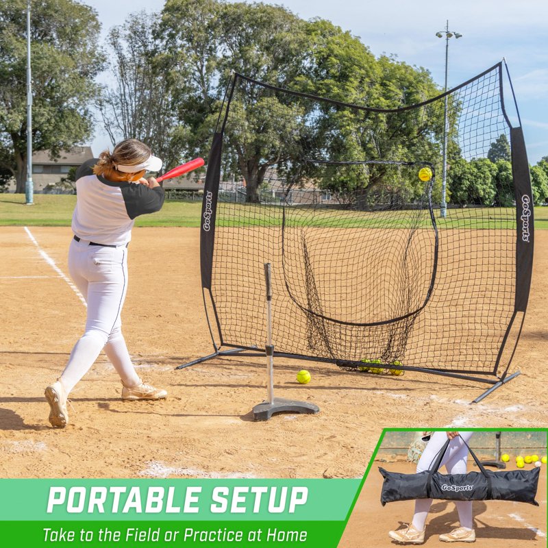 Baseball & Softball Practice Hitting and Pitching Net 7x7 ft Training Aid