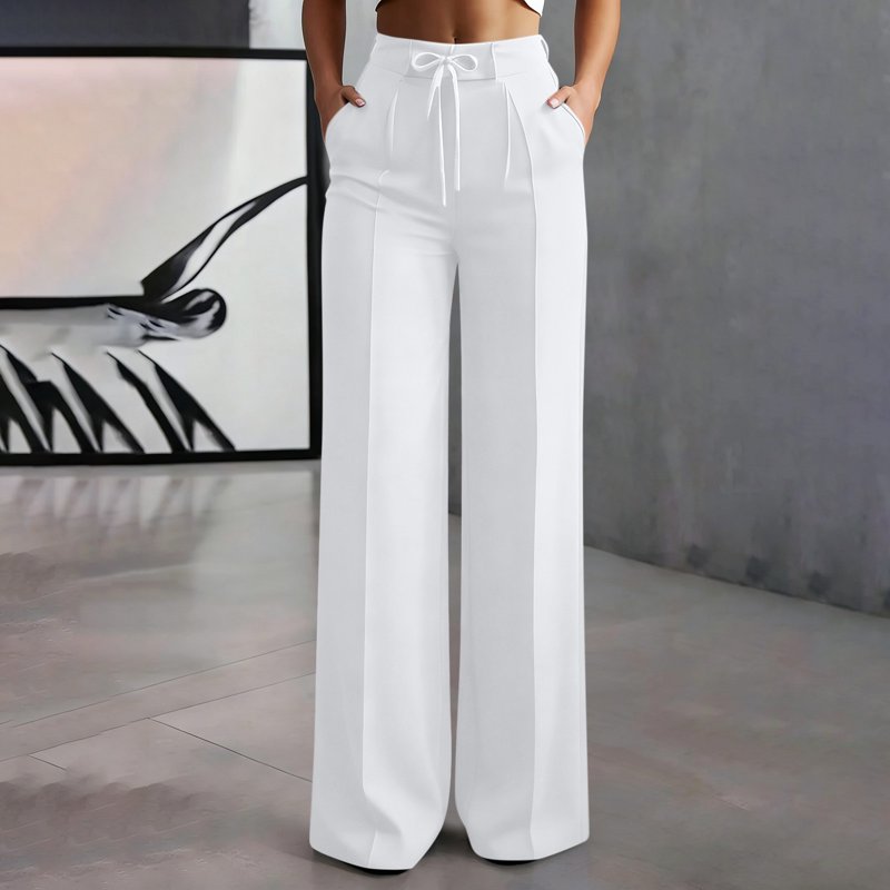 Women's High Waisted Wide Leg Dress Pants with Pockets - Business Casual Trousers