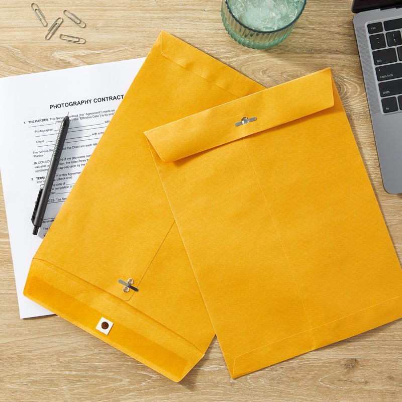 Office Envelopes 9x12 Inches Kraft Clasp Envelopes 25 Pack Document Storage