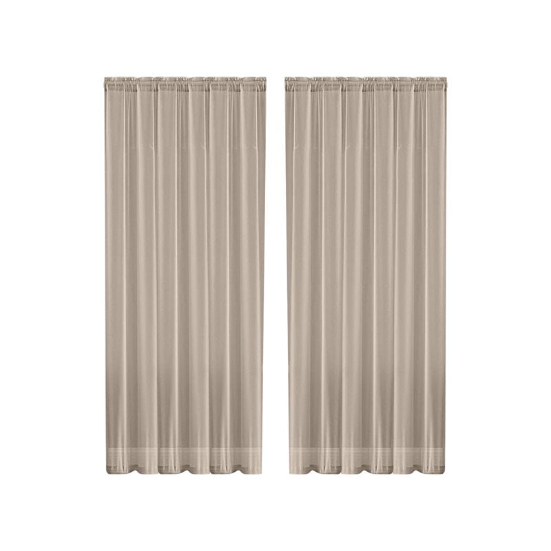 Bedroom Curtain Set - Solid Color Double-String Polyester Sheers for Living Room & Bedroom