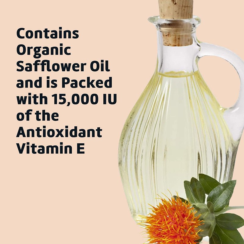 Vitamin E Oil with Safflower for Skin Hair Face Body - 5 Pack