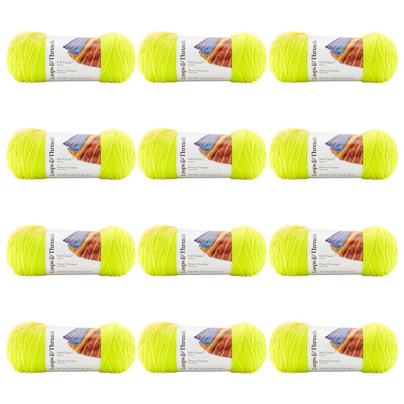 Neon Yarn Bulk Pack for Knitting Crochet Weaving Arts & Crafts - 12 Colors