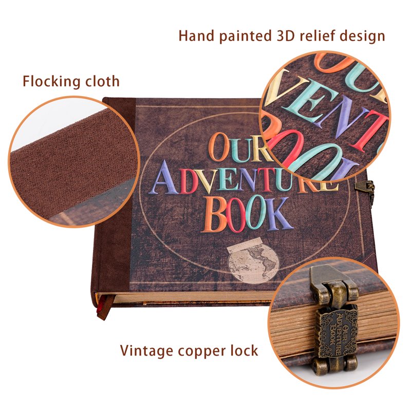 Wedding Scrapbook Album 8 Inch 146 Pages Travel Memory Book Gift with Stickers