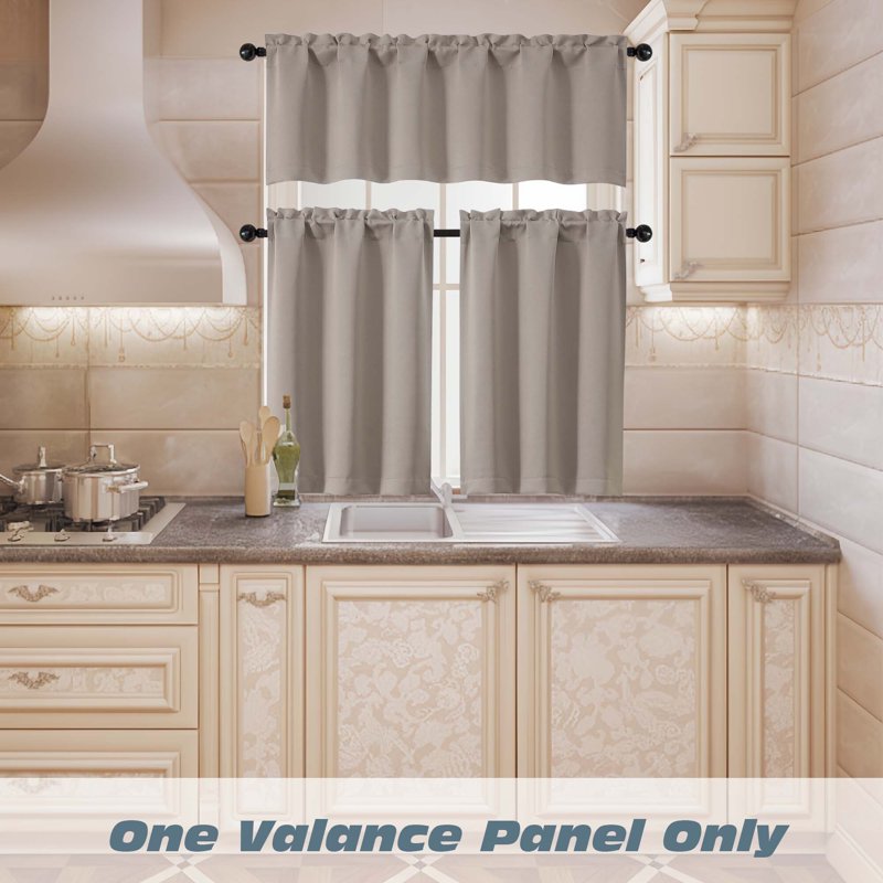 Window Valance Curtain 60x18 Inches for Kitchen Bedroom Living Room - Multiple Colors