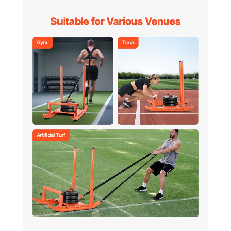 Steel Weight Sled for Strength Training and Speed Improvement - Heavy Duty Fitness Equipment