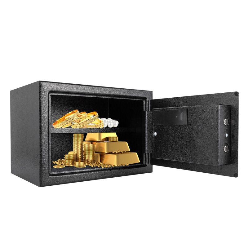 Large Fireproof Steel Safe Box with Digital Keypad Lock for Home & Office Security