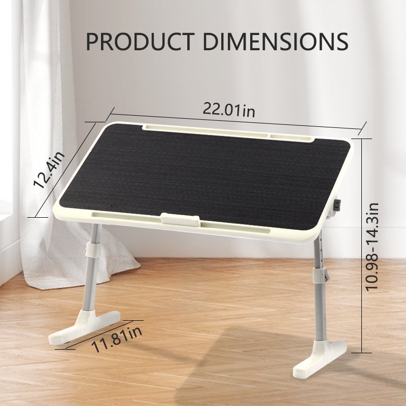 Height & Angle Adjustable Laptop Desk Bed Tray Folding Bedside Table