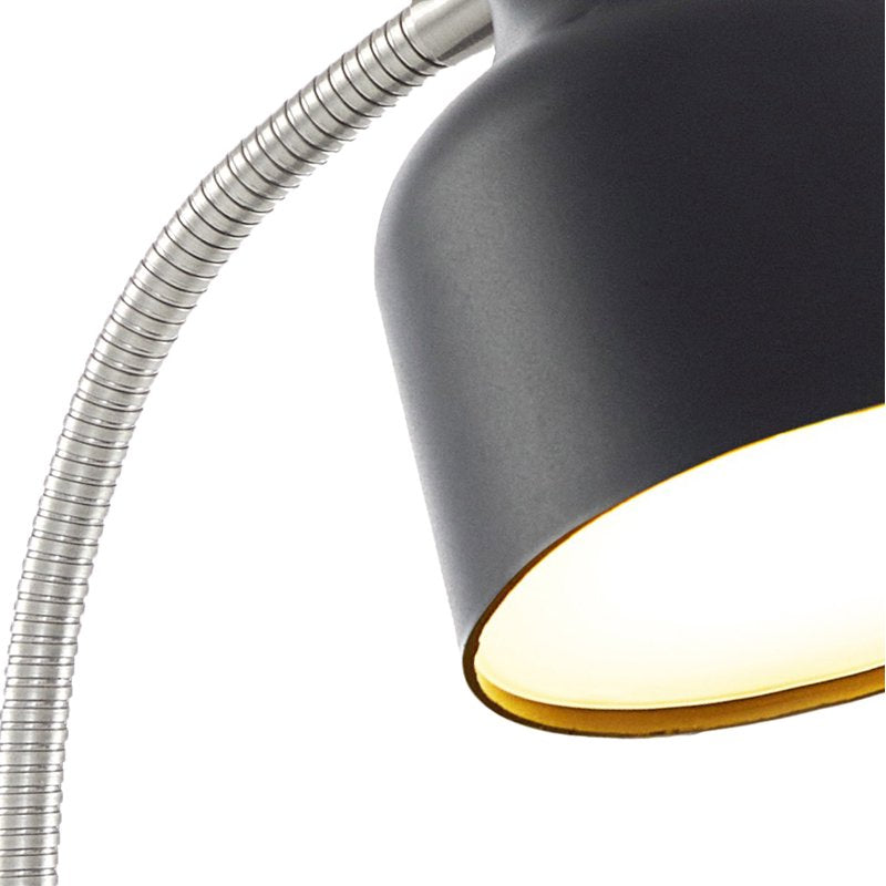 LED Desk Lamp with Catch-All Base & AC Outlet, Adjustable Metal Gooseneck