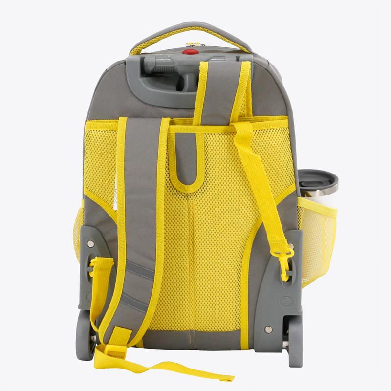 18-Inch Rolling Backpack for School & Travel - Grey