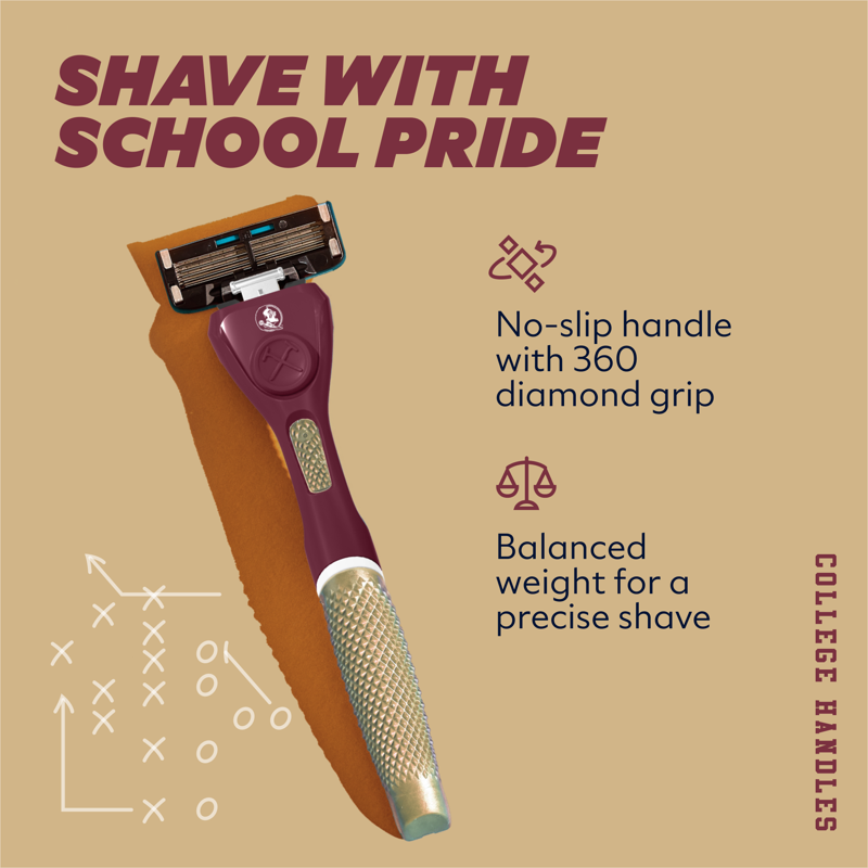 College Shaving Kit with Razor Handle & 6-Blade Refills - Multiple Colors