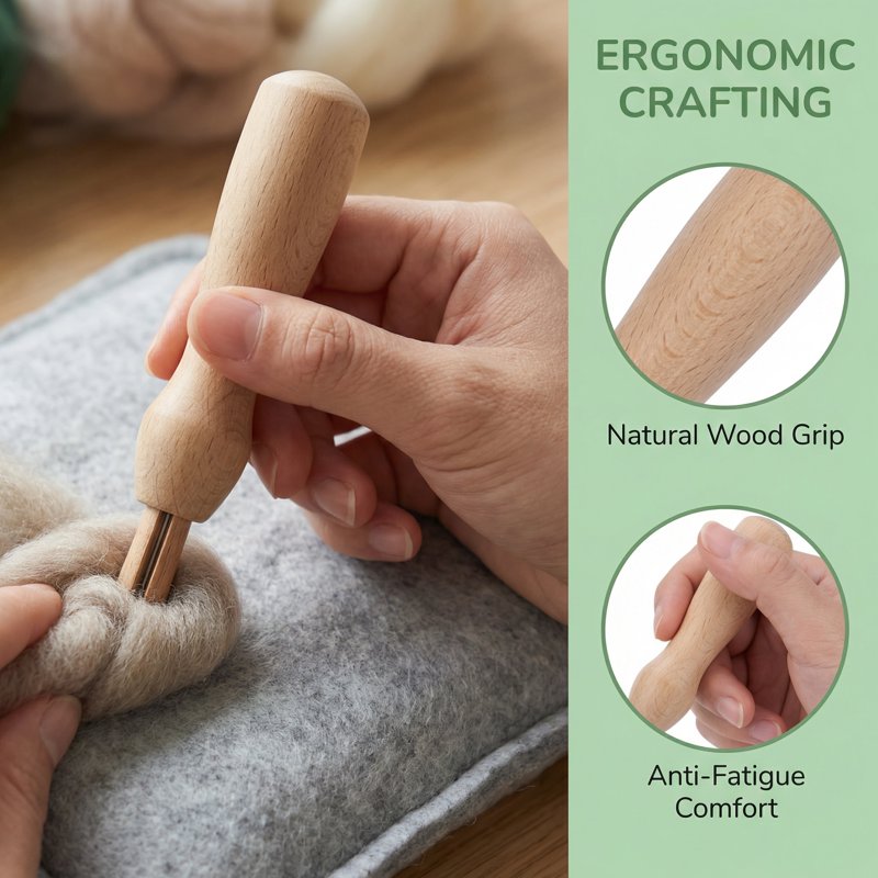 Beginner Needle Felting Kit with 50 Colors & Complete Tools Set for Crafting