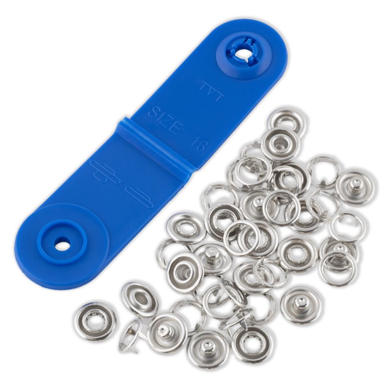 Snap Fastener Kit with Tool for Light & Medium Fabric - 10 Sets