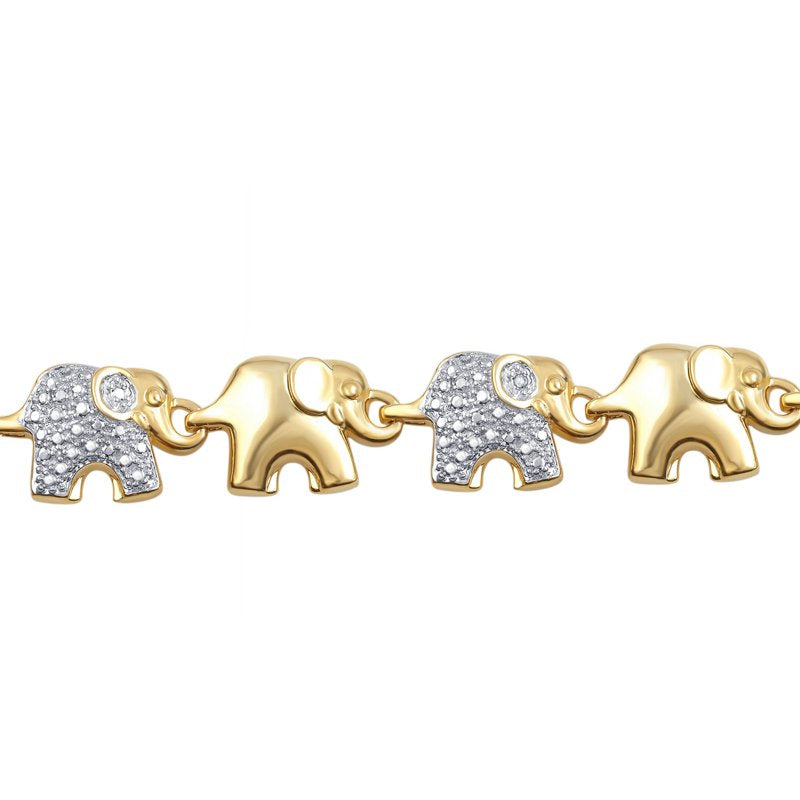 Gold Tone Elephant Bracelet 7.5-inch Bohemian Jewelry Gift