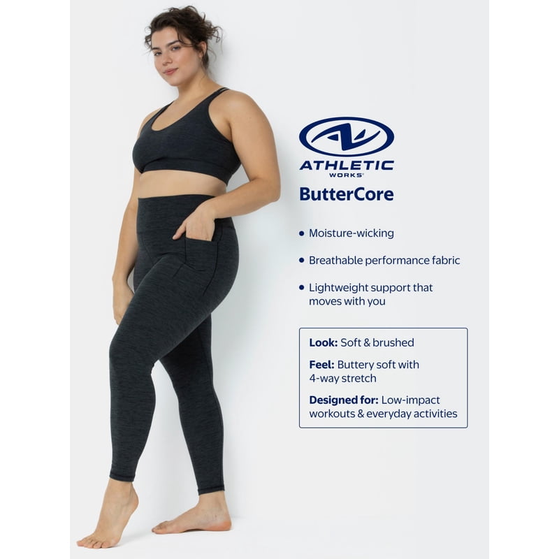 Women's Plus ButterCore Full-Length Leggings with Pockets - Moisture-Wicking Activewear
